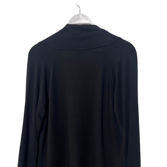 ALFANI WOMENS MEDIUM CASUAL LOUNGE SHRUG CARDI WRAP POCKETS CLASSIC BLACK NEW! - Picture 7 of 12